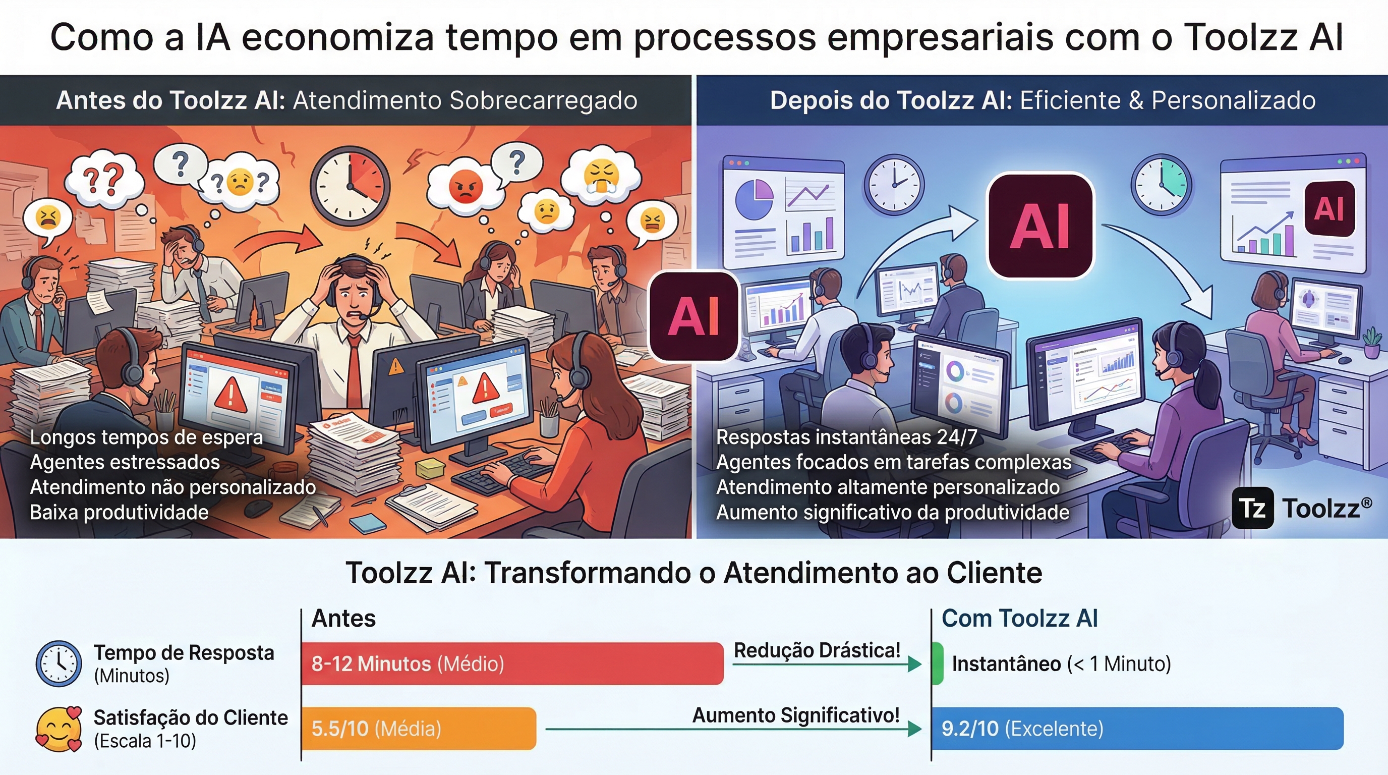 Como a IA economiza tempo em processos empresariais com o Toolzz AI ...