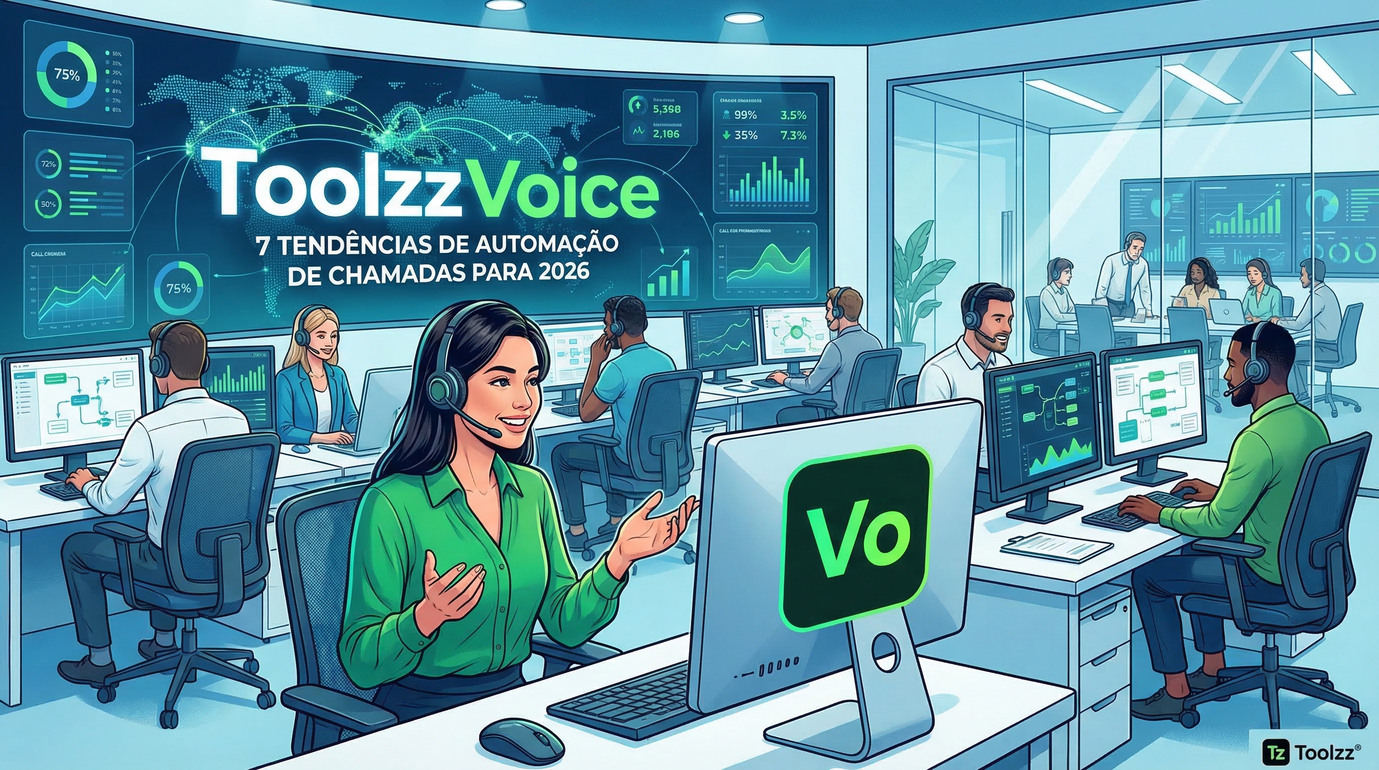 7 Tendências de automação de chamadas para 2026 com o Toolzz Voice
