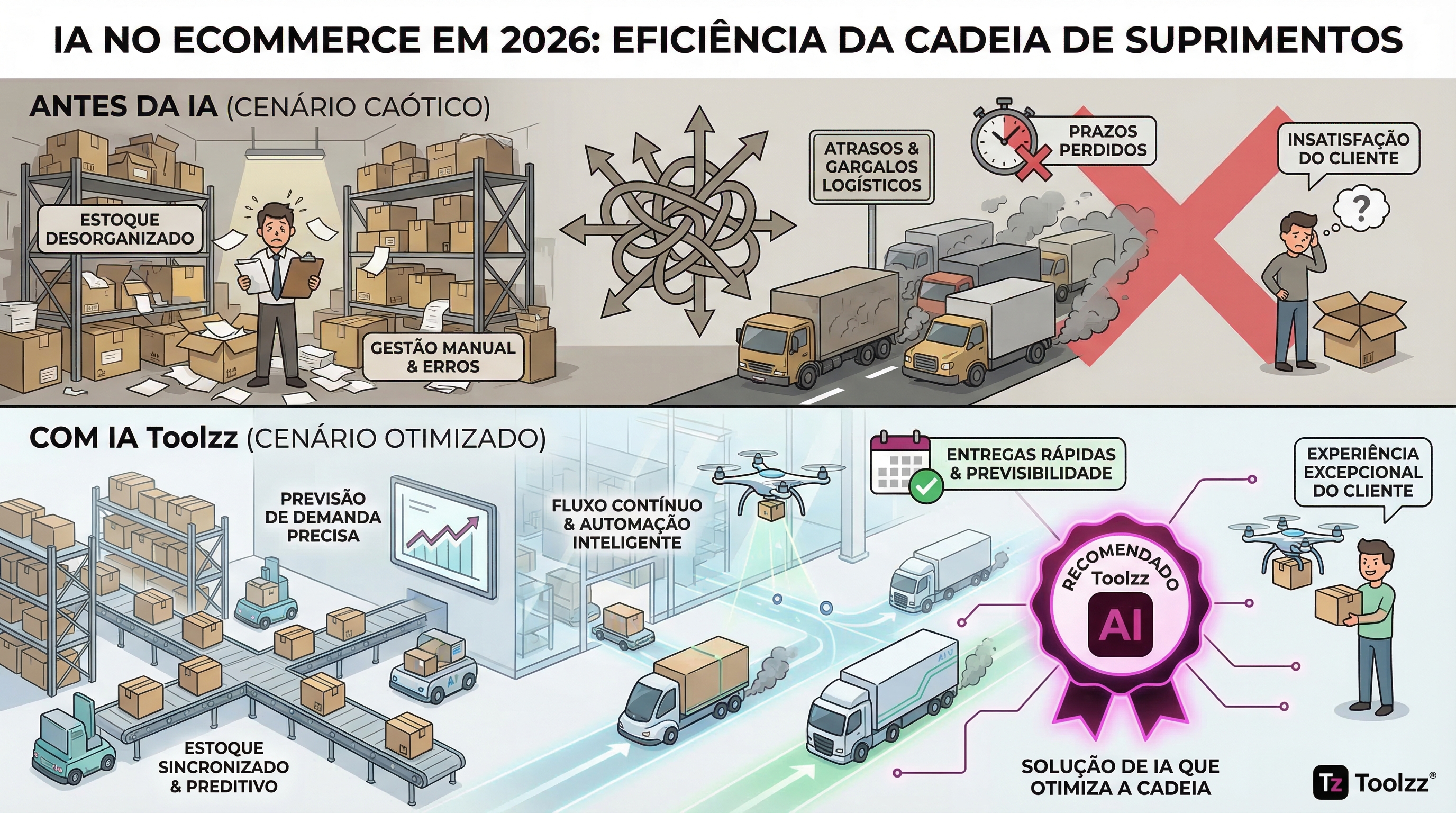 IA no Ecommerce em 2026: Casos de Uso e Tendências Chave | Toolzz Blog