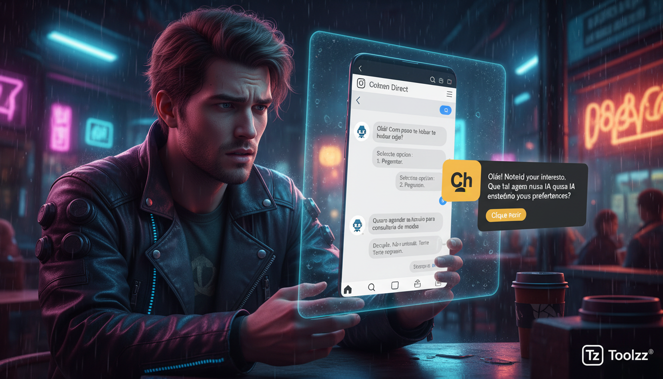 7 erros comuns ao implementar agendamento via IA — Um cliente frustrado tentando agendar um horário pelo Instagram Direct. A tela mostra várias mensagens genéricas e respostas robóticas do chatbot, se