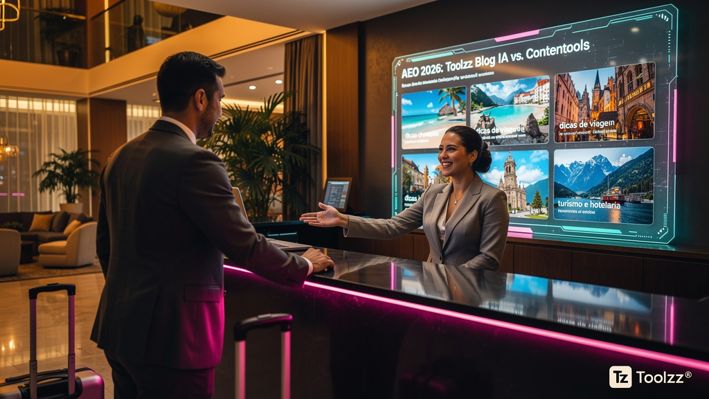 AEO 2026: Toolzz Blog IA vs. Contentools para Turismo e Hotelaria