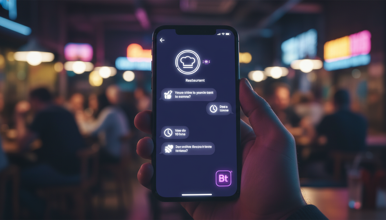 Agente IA e inovação: como se conectam — Uma tela de smartphone mostrando uma conversa no Instagram entre um cliente e um chatbot de um restaurante. O chatbot está respondendo a perguntas sobre o card
