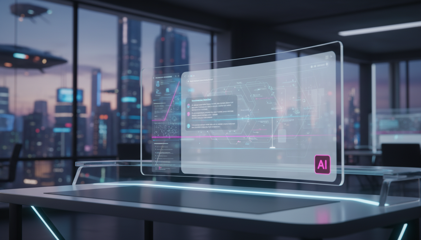 Agentes de IA: Aumentando a Eficiência no Ambiente de Trabalho — Um close-up de um chatbot de atendimento ao cliente em ação, mostrando a interface da Toolzz AI. O chatbot responde a uma consulta comp