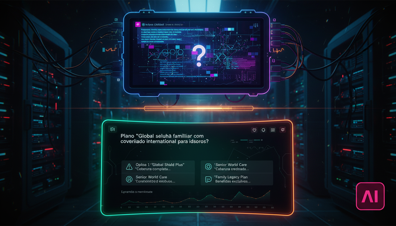 Agentes de IA com Memória Persistente: O Futuro do Atendimento — Um diagrama visual que ilustra a evolução do atendimento ao cliente. Na parte superior, um chatbot antigo com interface pixelizada luta