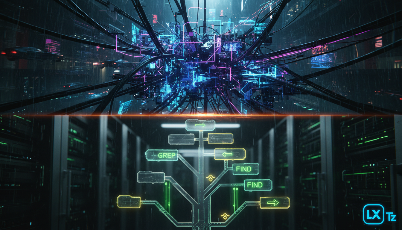 Agentes de IA Sem Embeddings: Uma Nova Abordagem — Um diagrama infográfico comparando duas abordagens para agentes de IA. Na parte superior, sob o título 