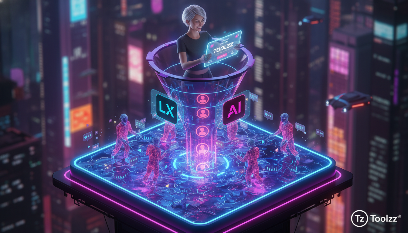 Antes e depois: impacto real de IA em vendas no Instagram — Visão isométrica de um funil de vendas do Instagram, com a base representando os comentários e mensagens diretas. À medida que o funil se es