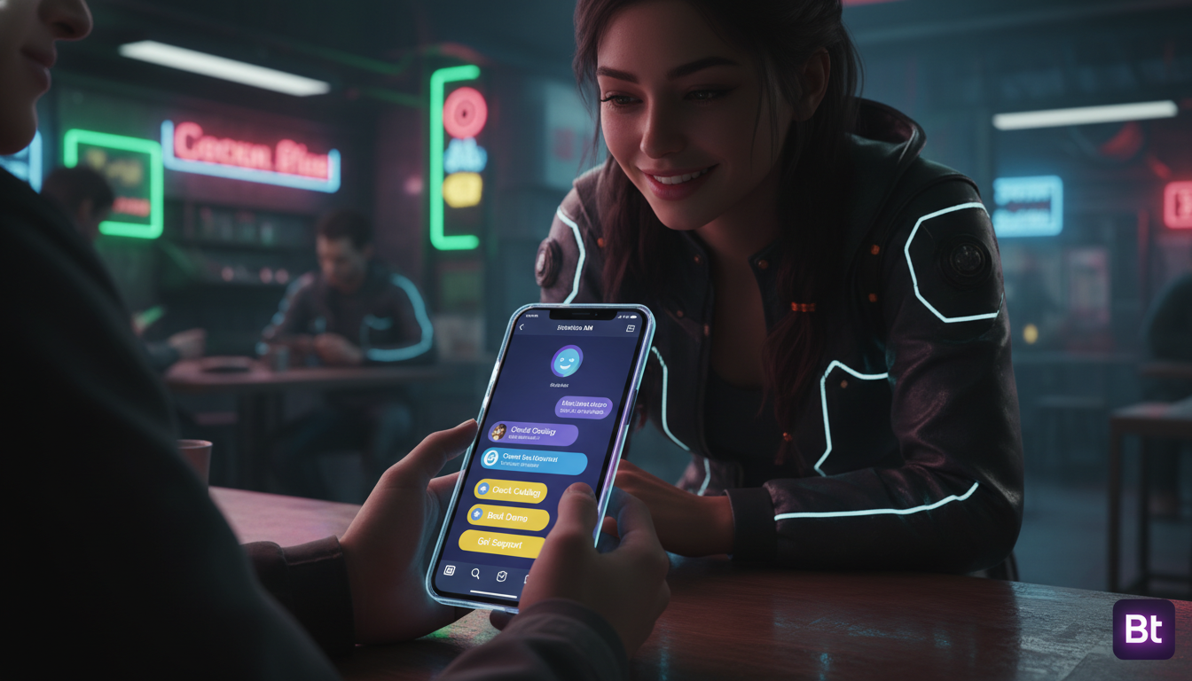 Arquitetura ideal para implementar Chatbot Instagram DM em 2026 — Um usuário interagindo com um chatbot do Instagram em seu smartphone. A tela mostra uma conversa fluida e amigável, com opções de resp