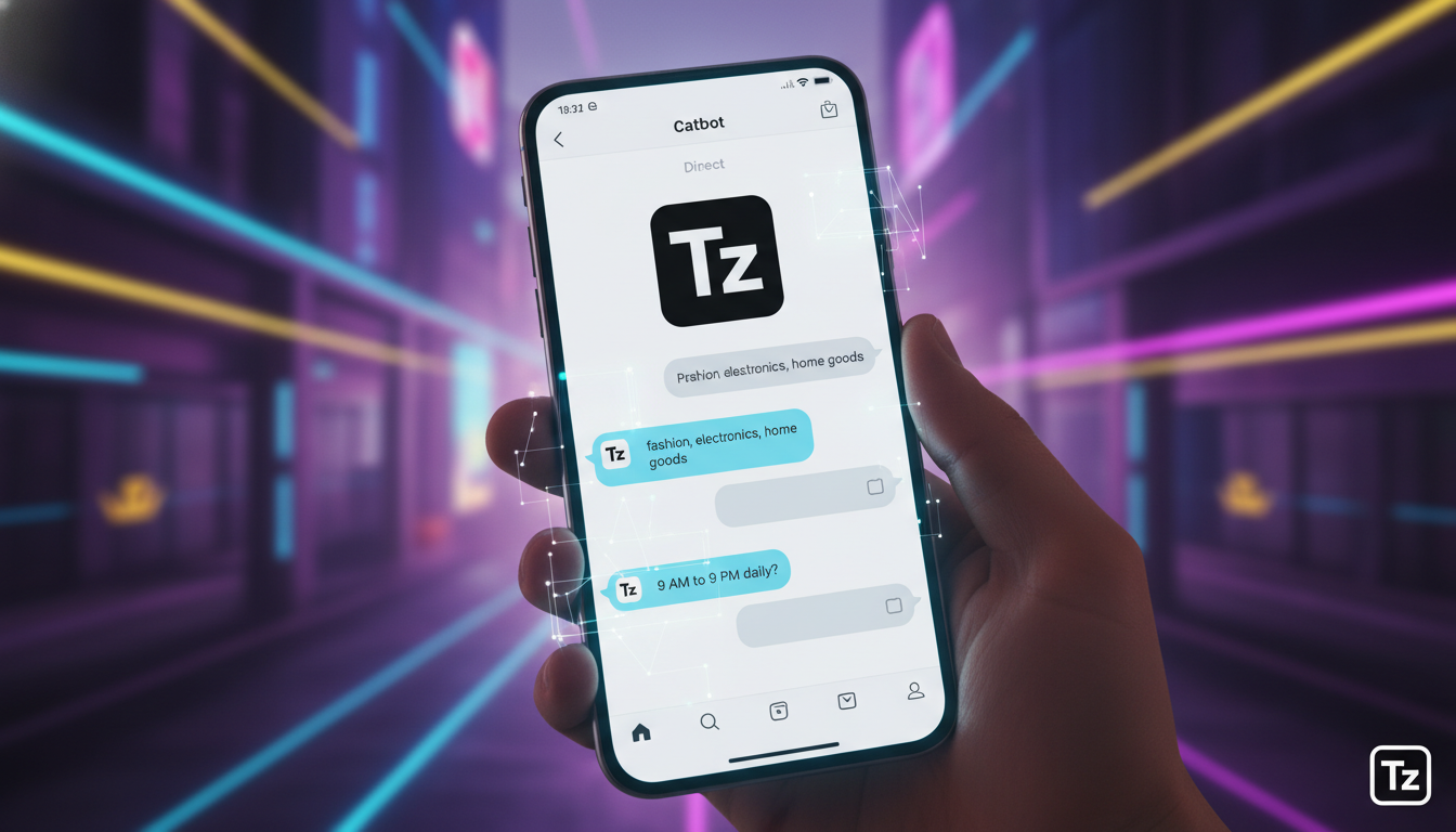 Arquitetura ideal para implementar Vendas no Instagram em 2024 — Close-up de um smartphone mostrando uma conversa de chatbot no Instagram Direct. O chatbot responde a um cliente sobre opções de produt