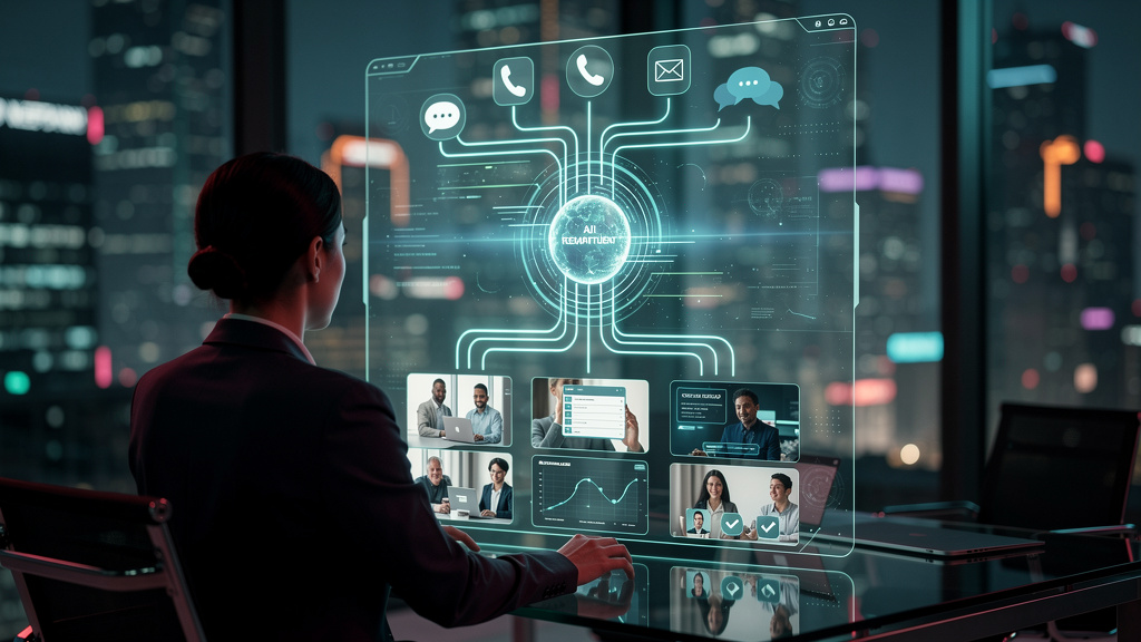 Atendimento Omnichannel: Como a IA Revoluciona o Chat para Empresas — Um diagrama de fluxo que ilustra a jornada de um cliente através de diferentes canais de comunicação (chat, e-mail, telefone, rede