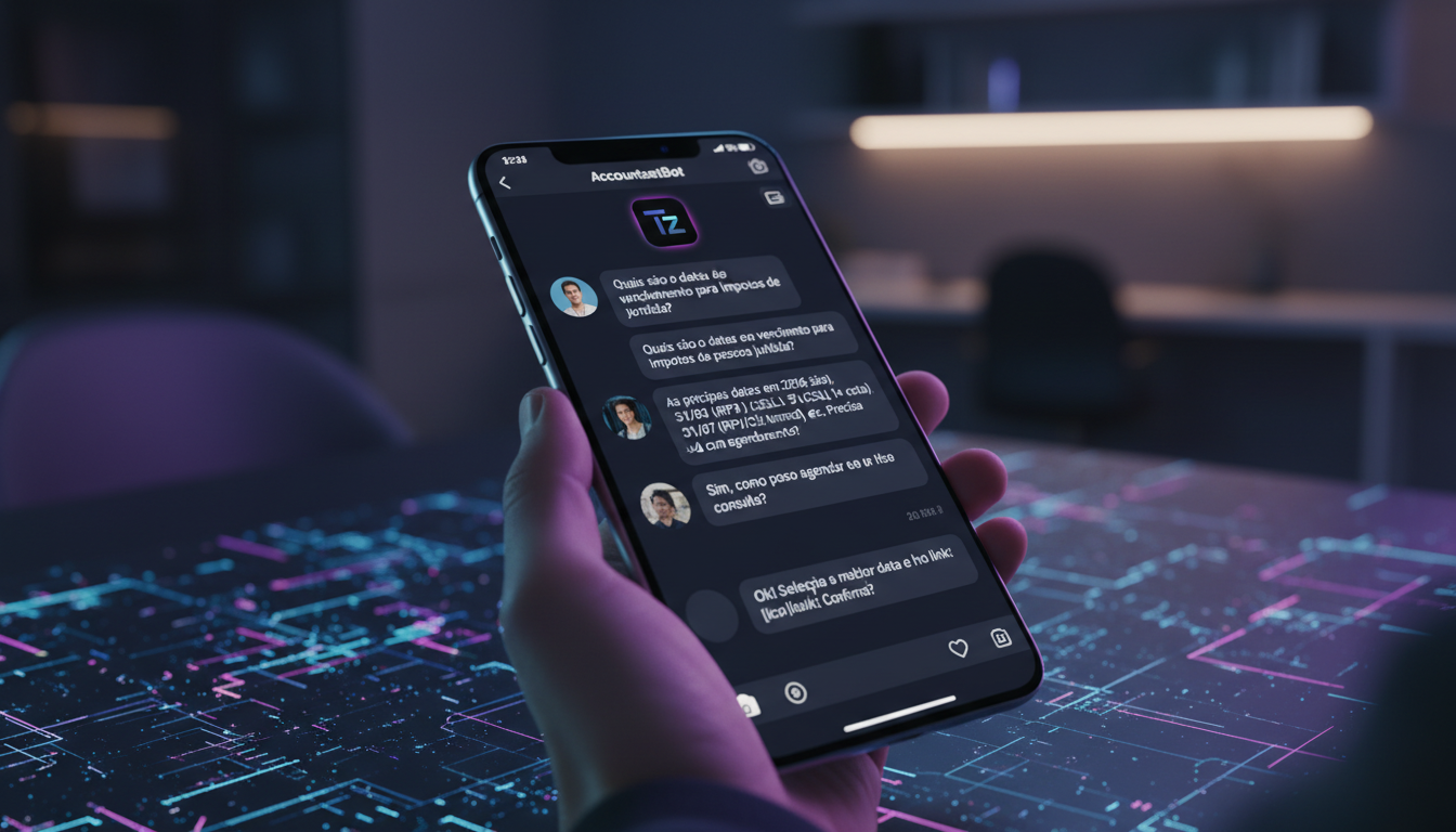 Automatizando tarefas repetitivas via IA para redes sociais em 2026 — Um close-up de um smartphone mostrando uma conversa de bate-papo no Instagram Direct. A conversa é entre um cliente e um agente vi