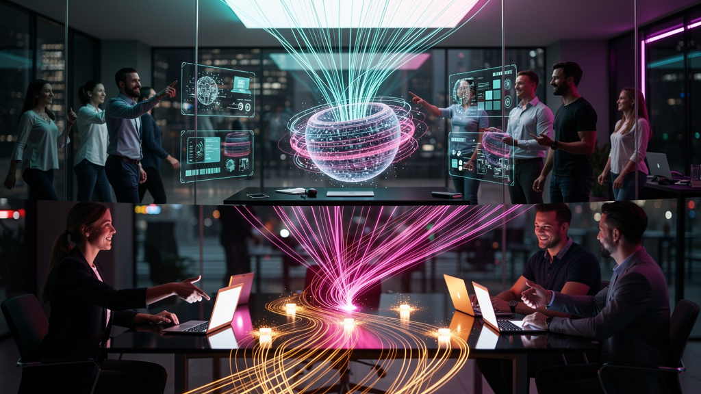 Blog IA: Inbound Marketing Automatizado para Agências Digitais — Diagrama visual do funil de conteúdo automatizado (ToFu, MoFu, BoFu) representado como um fluxo contínuo. No topo (ToFu), visitantes sã