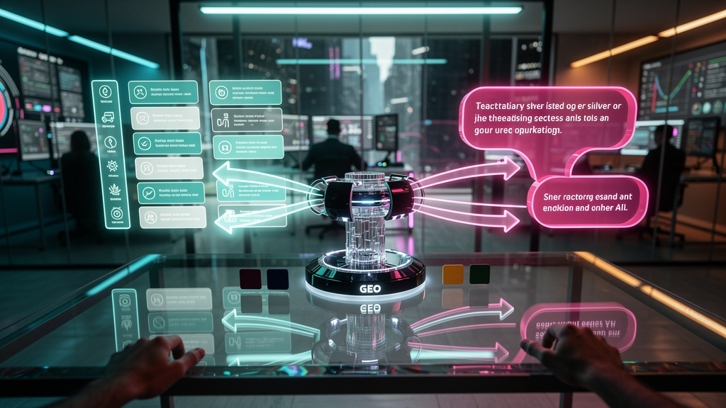 Calculadora de ROI: vale a pena investir em GEO? — Um diagrama mostrando a evolução do SEO tradicional para o GEO, com setas indicando a mudança de foco de listas de resultados para respostas diretas 