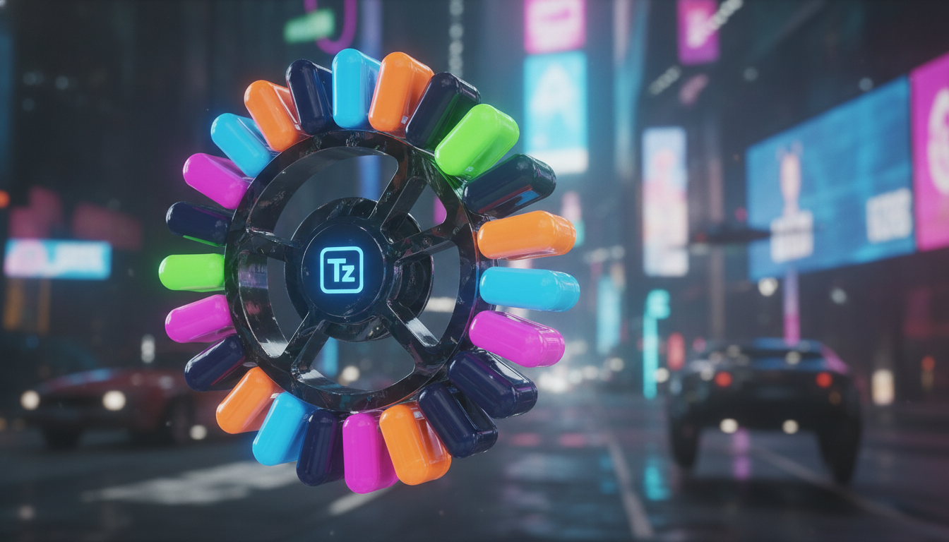 Case de sucesso: Microlearning otimiza 7 métricas em educação corporativa em 202 — Ilustração digital minimalista de uma engrenagem segmentada em pequenas pílulas de conhecimento, cada uma representan