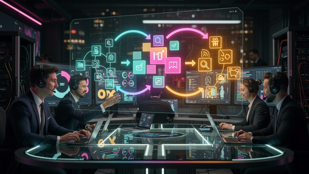 Chamados de TI: Como Otimizar o Atendimento e Reduzir Custos — Um diagrama de fluxo mostrando o processo de gerenciamento de chamados de TI, desde a abertura do chamado até a resolução. O fluxo deve s