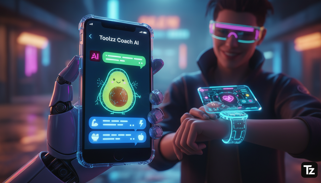 Checklist rápido para iniciar automação Instagram hoje — Close-up de uma tela de smartphone mostrando um chatbot de IA da Toolzz respondendo a perguntas de clientes sobre planos de nutrição. O chatbot