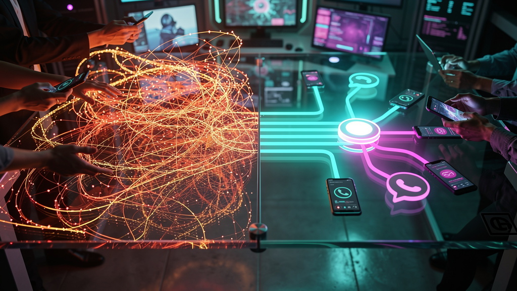 Closer WhatsApp: A IA que Fecha Vendas no Seu WhatsApp — Um diagrama de fluxo moderno e minimalista mostrando o processo de vendas tradicional (manual) em contraste com o processo otimizado pelo Close