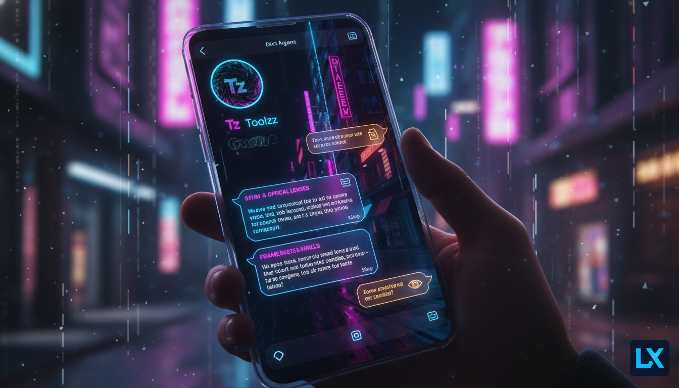 Como criar cultura de IA para Instagram em 2026 — Close-up de uma tela de smartphone mostrando uma conversa em DM no Instagram. A conversa é entre um cliente e um agente de IA da Toolzz especializado 