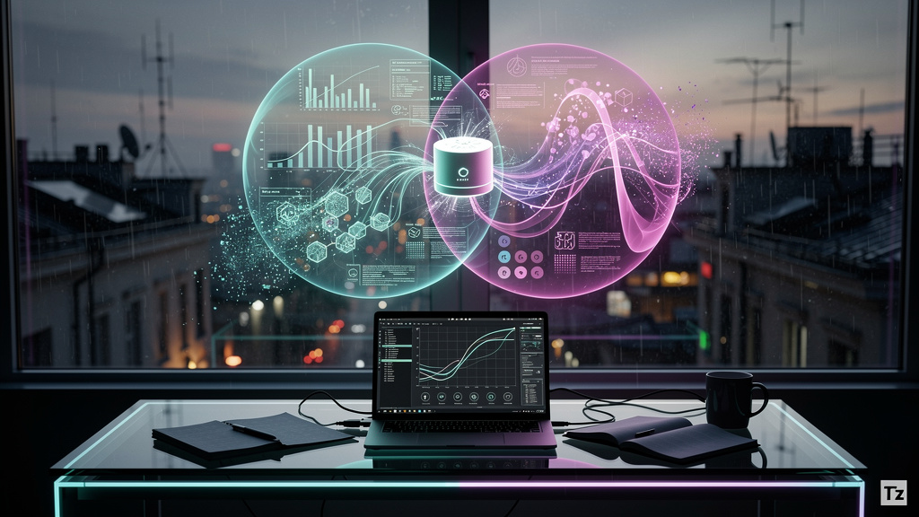 Como Fazer Blog Automatizado com IA de forma simples? — Um diagrama de Venn colorido mostrando a evolução do SEO tradicional para o GEO (Generative Engine Optimization). No centro, onde os círculos se