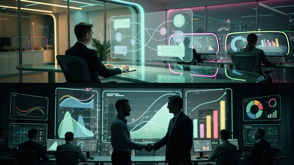 Como integrar Human Approval com a Automação de Atendimento em 2026 — Um diagrama infográfico dividido em duas partes (superior/inferior para carrossel Instagram). Parte superior: Fluxograma mostrando