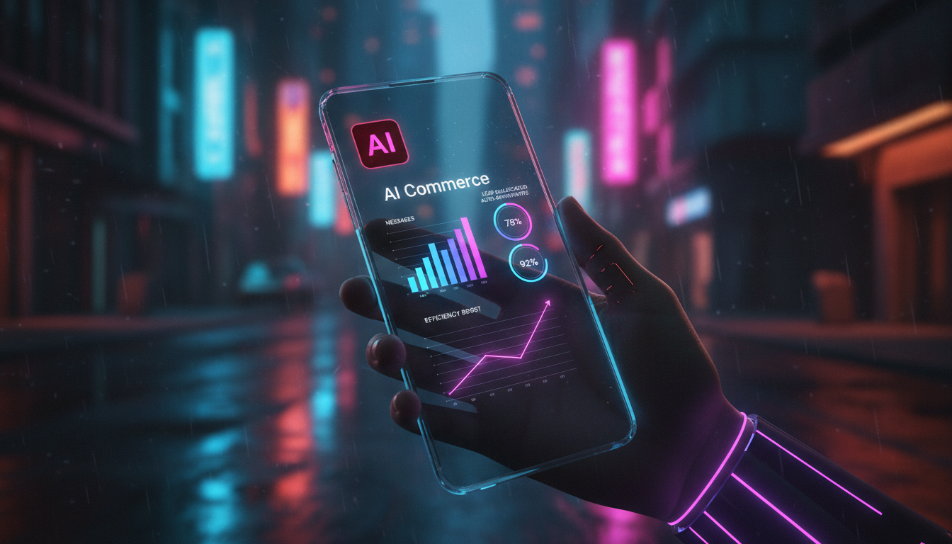 Como superar desafios comuns de Instagram Commerce — Uma tela de smartphone exibindo um painel de controle da Toolzz AI, mostrando métricas de mensagens do Instagram, qualificação de leads e agendamen