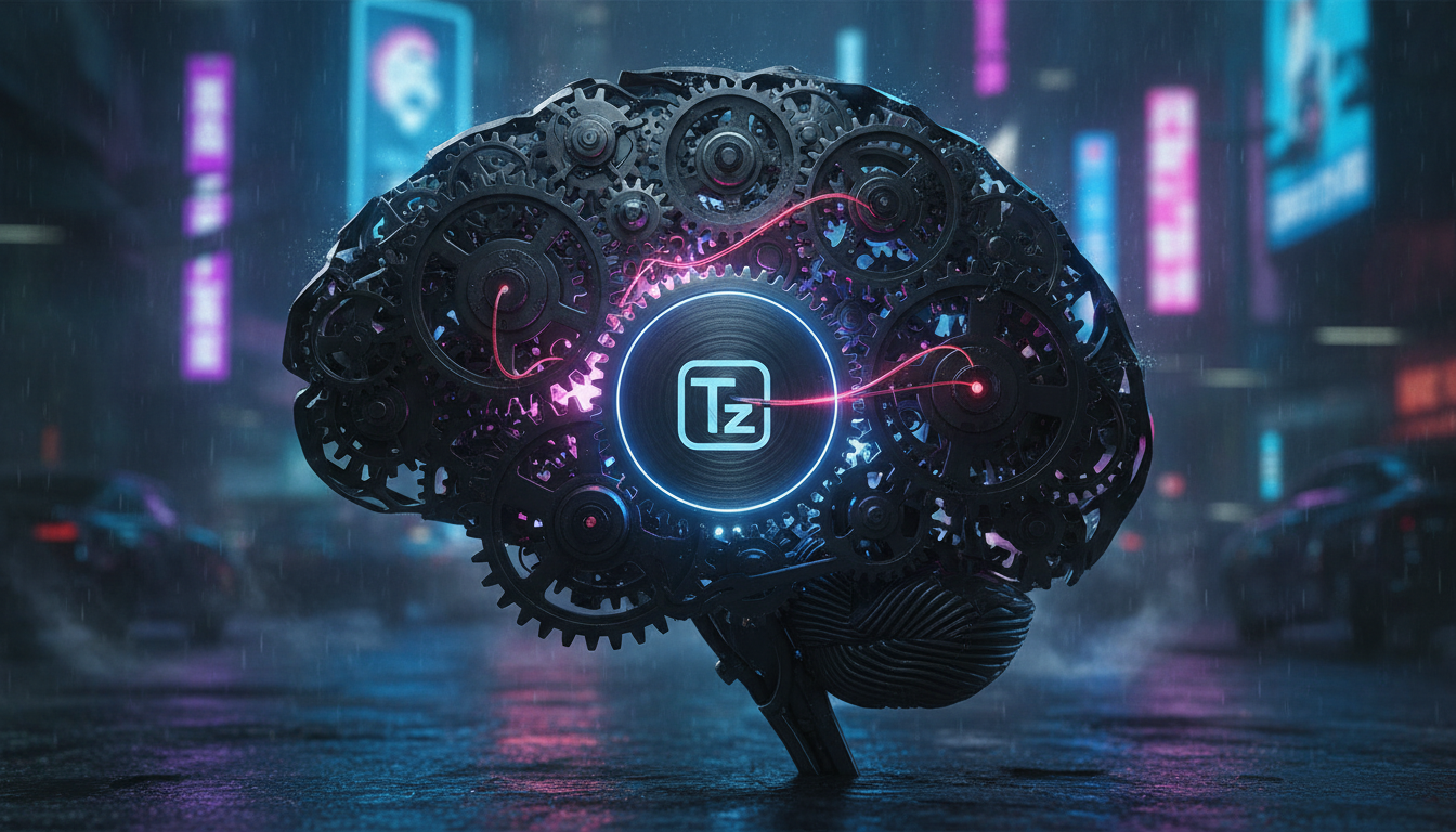 Compreensão da IA: O Elo Perdido na Qualidade do Atendimento — Um close-up de um cérebro humano feito de engrenagens complexas, onde algumas engrenagens estão girando suavemente, enquanto outras estão