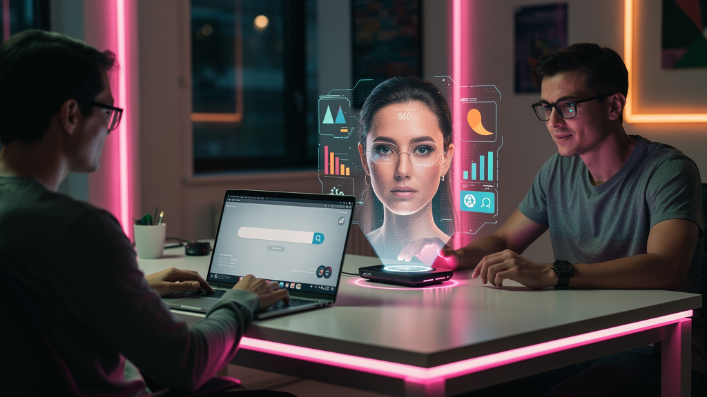 Dashboard completo para AEO: Answer Engine Optimization 2026 — Ilustração digital mostrando a evolução da busca, desde a pesquisa tradicional por palavras-chave até a busca conversacional orientada po