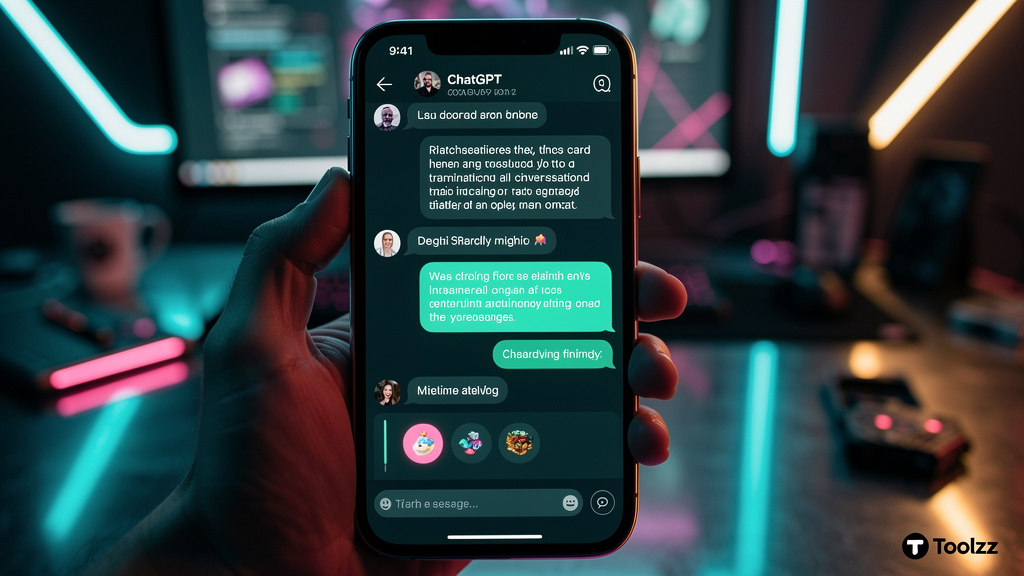 Estratégias para Aparecer no ChatGPT: 7 Dicas Essenciais em 2026 — Close-up de um smartphone mostrando uma conversa no ChatGPT. A conversa exibe uma resposta altamente personalizada e relevante para a
