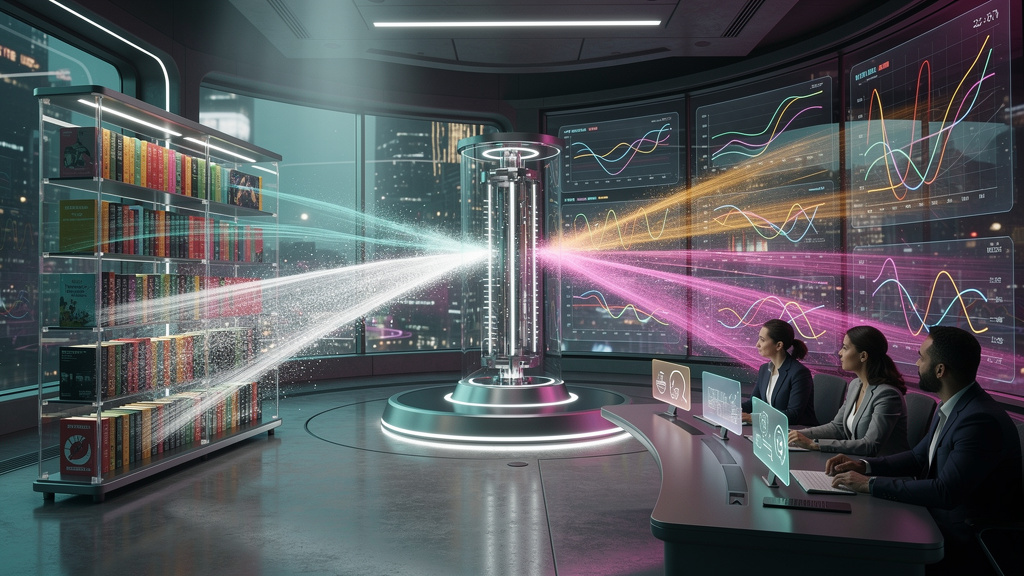 Estudo de caso: Empresas melhoraram a experiência do cliente em 2026 com MCP — Um diagrama conceitual mostrando o fluxo de dados do Model Context Protocol (MCP). No centro, um modelo de IA recebe inpu