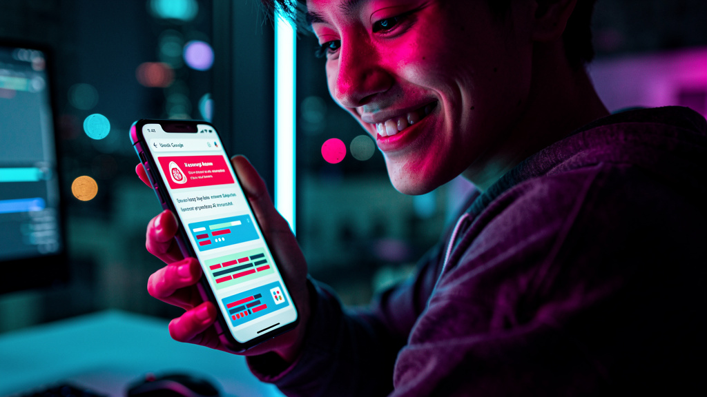 Google AI Overviews e SEO: Domine a Busca Zero-Click com IA — Um usuário navegando em um smartphone. A tela mostra uma página de resultados do Google (SERP) com um 'featured snippet' bem destacado e u