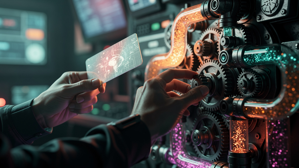 Guia Rápido de Context Engineering para Iniciantes em IA em 2026 — Ilustração digital mostrando duas mãos. Uma mão segura um prompt de IA (representado como um bilhete com texto). A outra mão manipula