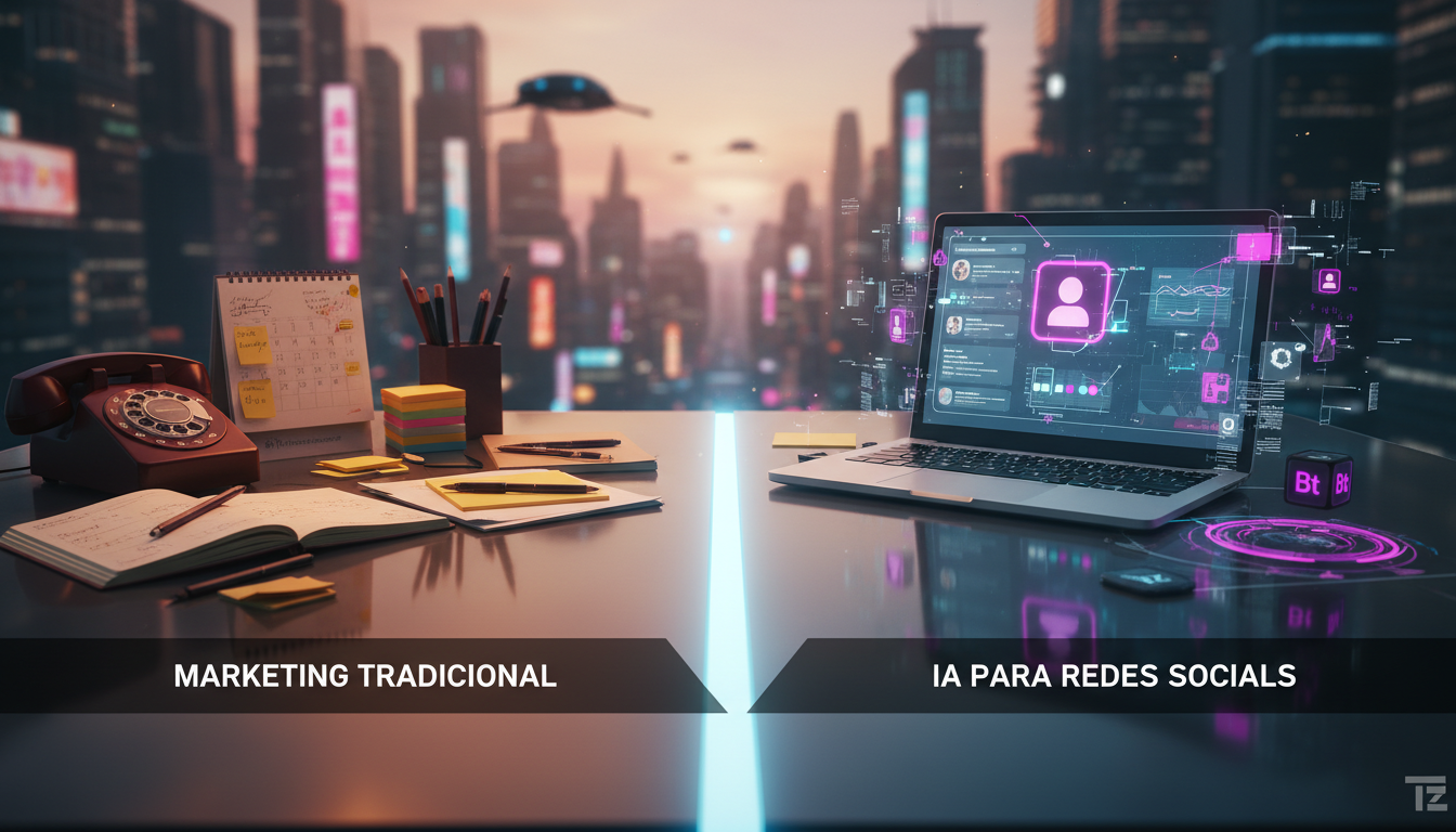 IA para Redes Sociais vs Marketing Tradicional: qual vale mais a pena?