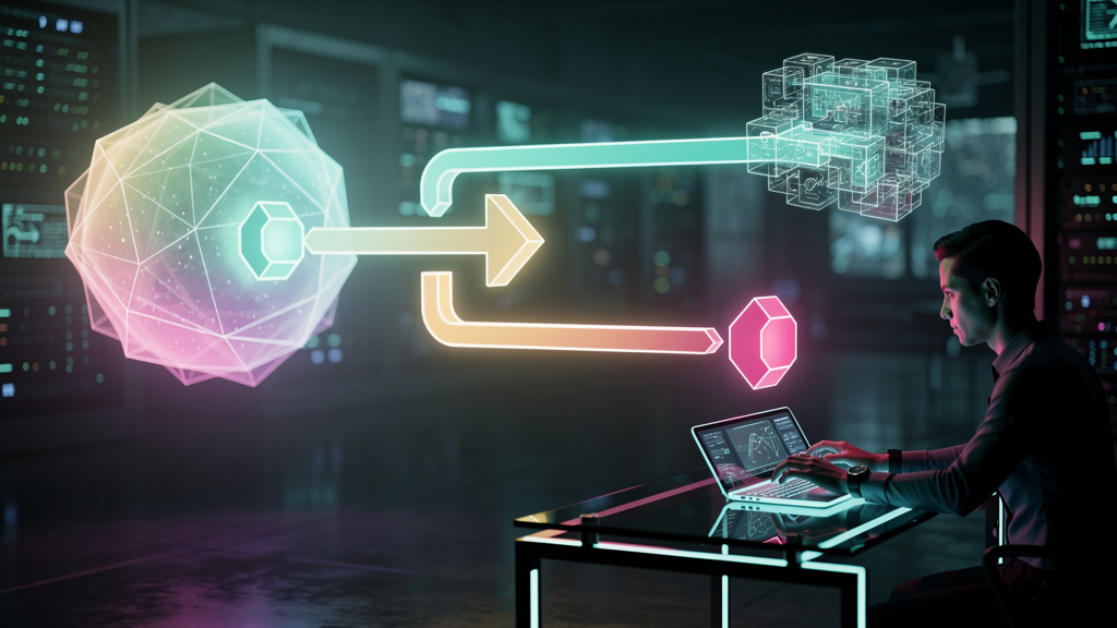 Introdução ao Protocolo Agent-to-Human: conceitos fundamentais — Um diagrama de fluxo simplificado e elegante, mostrando a interação entre um agente de IA e um operador humano. O fluxo começa com a IA