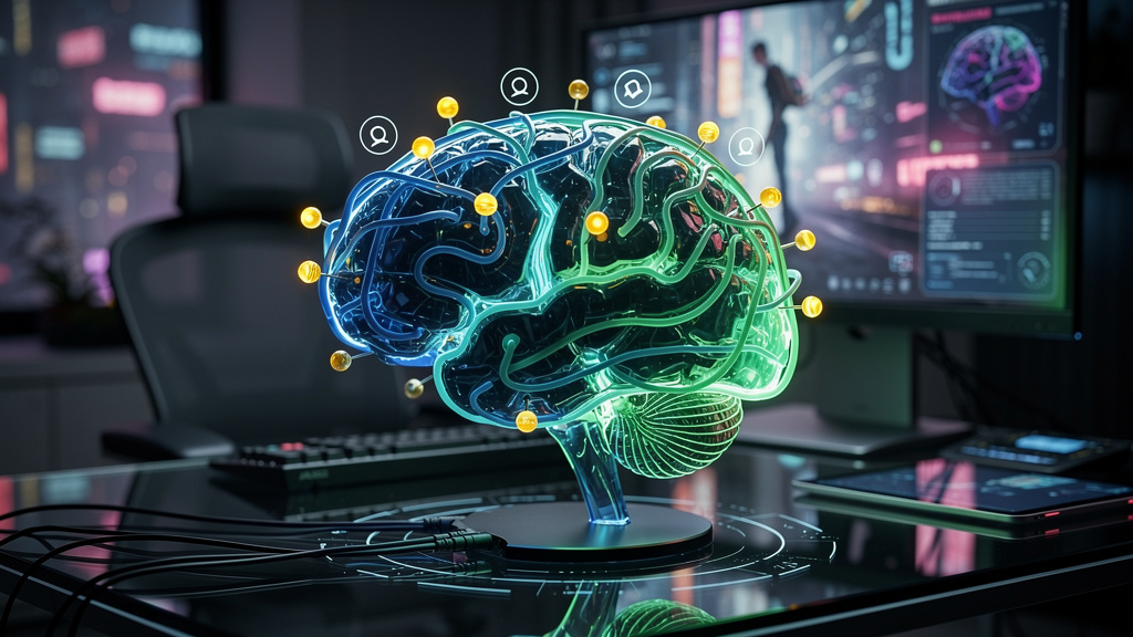 Lembretes de Estudo: O Guia Completo para EAD — Ilustração de um cérebro humano estilizado, com vários caminhos sinuosos representando diferentes rotas de aprendizado. Pequenos ícones de notificação (