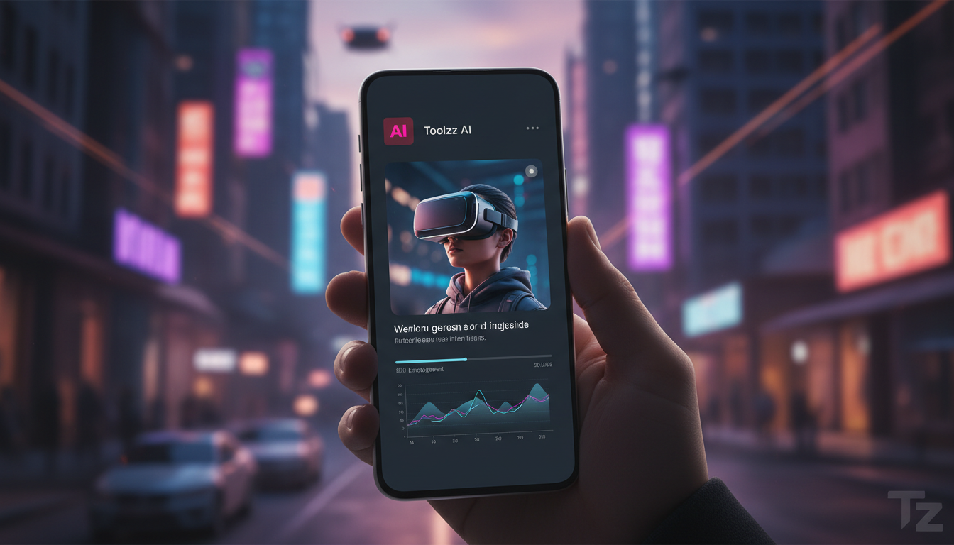 Matriz de decisão: quando adotar agente IA social media — Um close-up de um smartphone mostrando uma notificação de engajamento de mídia social. A notificação é personalizada e relevante para o usuári