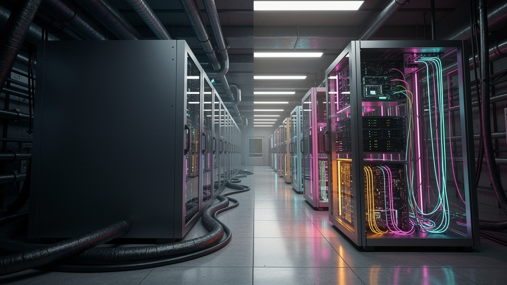 Migração para Toolzz: Guia Completo OpenClaw — Diagrama visual comparando a arquitetura de sistemas de IA tradicionais versus a arquitetura OpenClaw + RAG + LLMs open source. O lado tradicional mostra