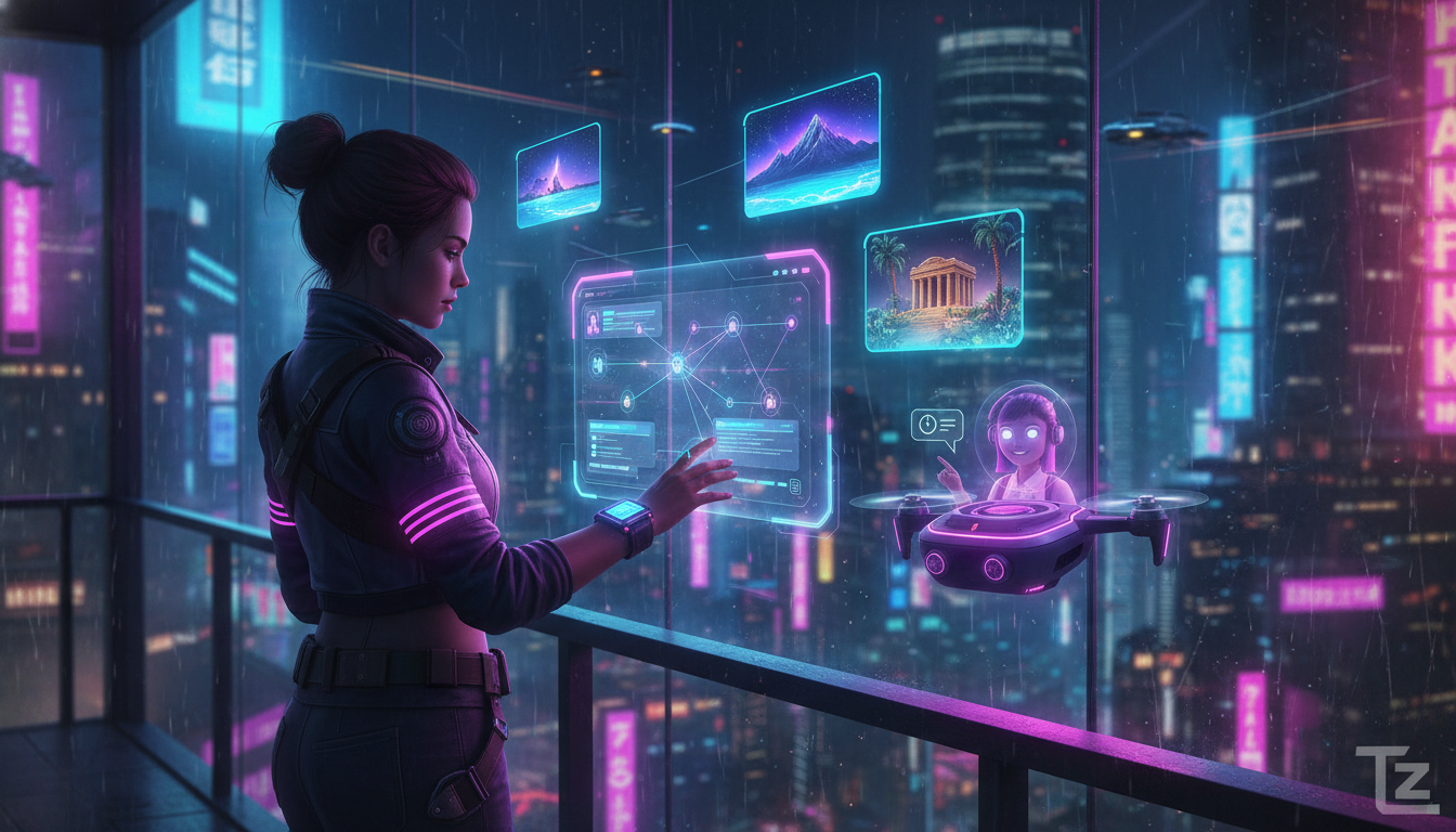 O diferencial Toolzz: Agente IA social media para turismo em 2026 — Um infográfico dividido em duas partes (superior e inferior para carrossel Instagram). Parte superior: gráfico de barras comparando 