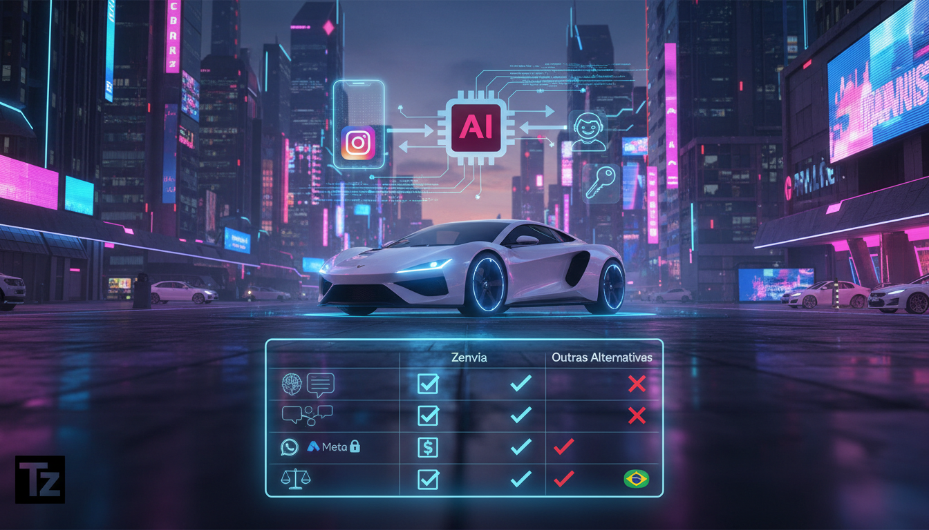 O papel da automação Instagram na transformação digital — Um infográfico dividido em duas partes (superior e inferior para carrossel no Instagram). Parte superior: Um diagrama de fluxo mostrando o pro