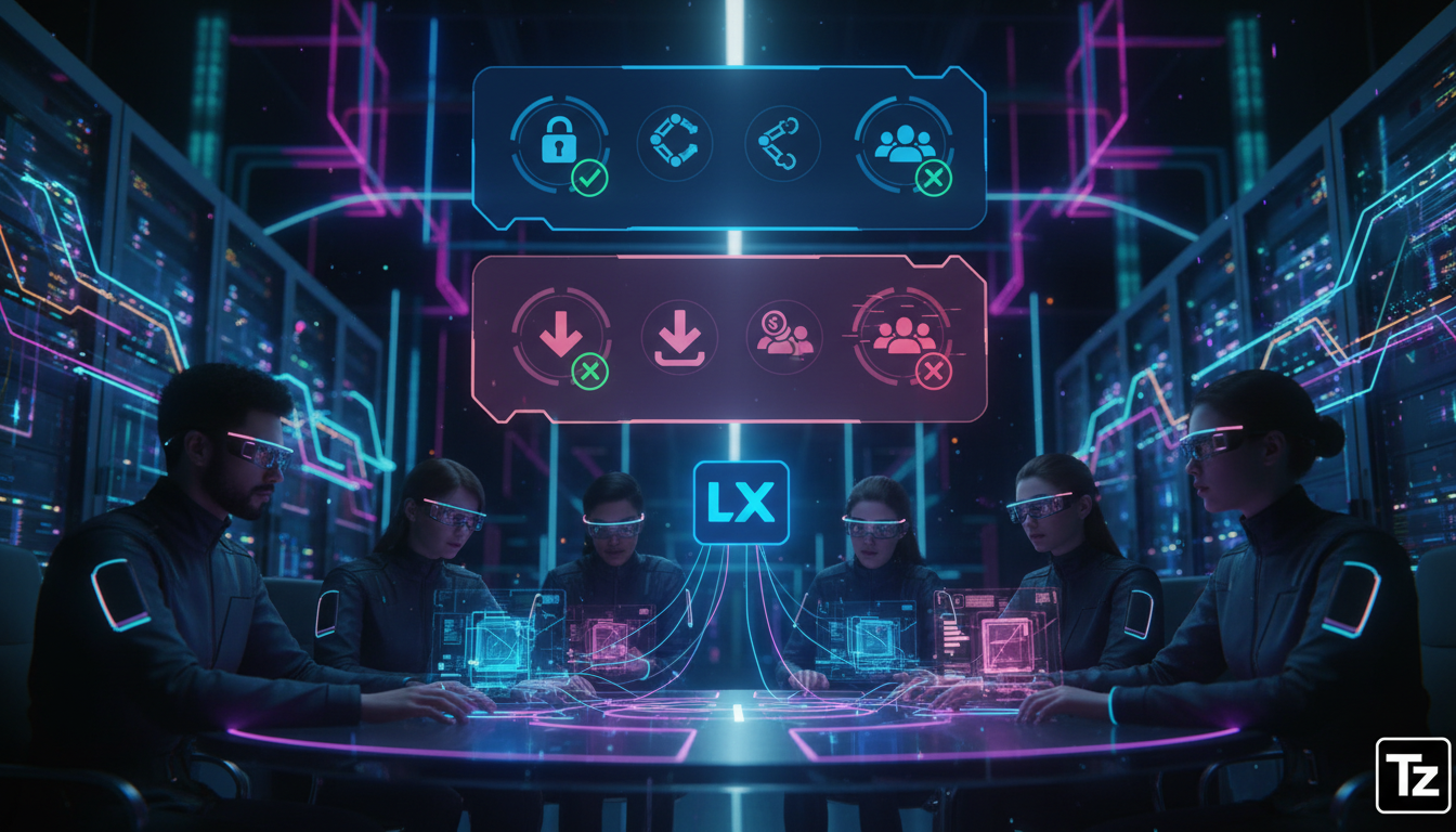 O que é Conteúdo Offline e como aplicar na Educação Corporativa? — Infográfico comparando plataformas de treinamento online. Bloco superior: Toolzz LXP com ícones de acessibilidade offline, flexibilid