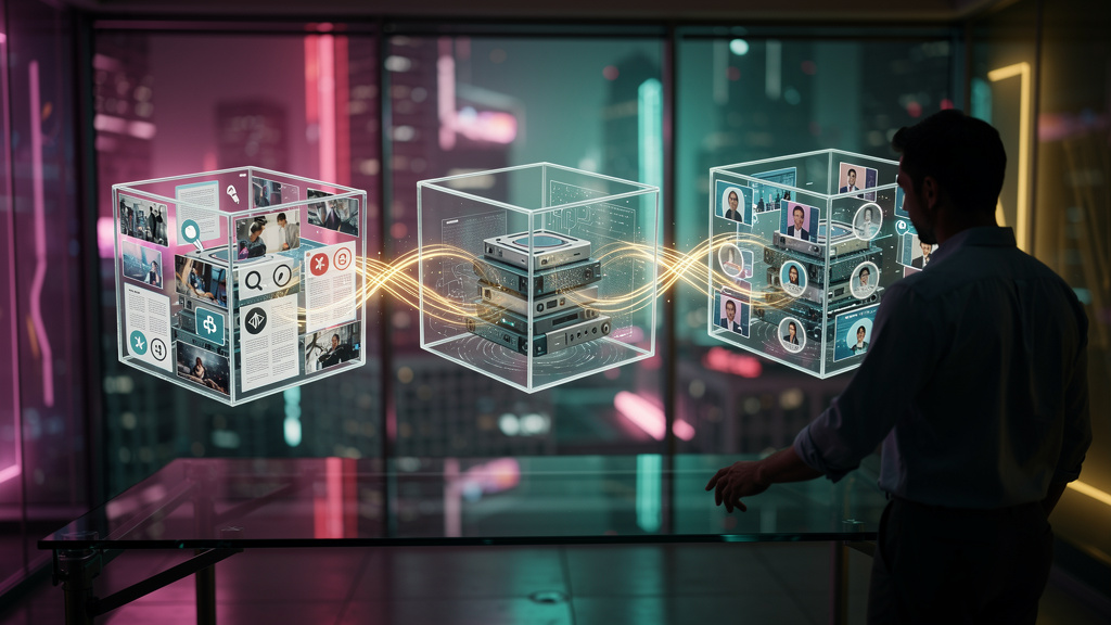 O que é Conteúdo SCORM e como aplicar na Educação Corporativa — Um diagrama visual que representa a arquitetura SCORM. Três caixas interconectadas: 'Conteúdo (Vídeos, Textos, Questionários)', 'Pacote 