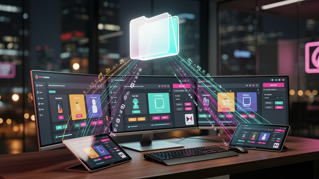 O que é Conteúdo SCORM e como aplicar na Educação Corporativa? — Uma ilustração que mostra um pacote SCORM sendo transferido entre diferentes plataformas de EAD (LMS), representadas por ícones de comp