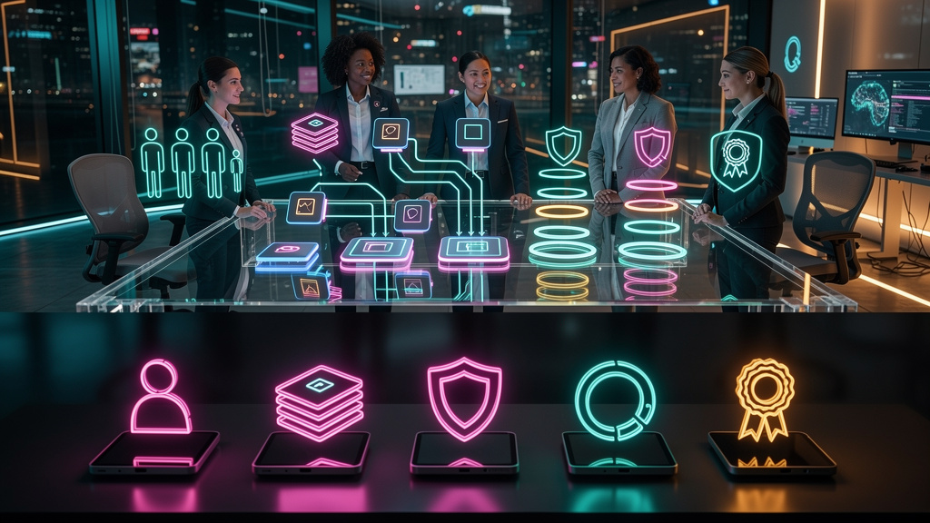 O que é Controle de Matrículas e como aplicar na Educação Corporativa — Um diagrama infográfico dividido em duas partes (superior e inferior para carrossel). Parte superior: Fluxograma simplificado mo