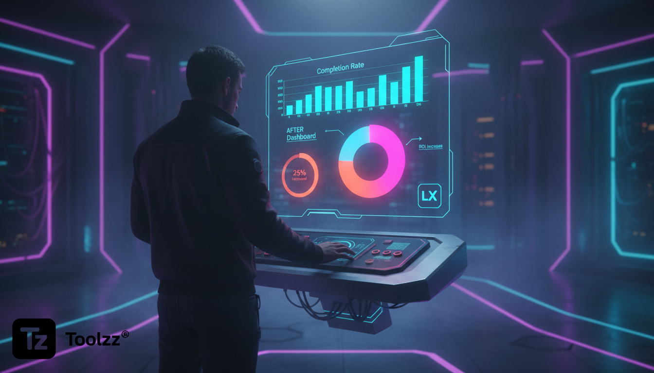 O que é Dashboard do Admin e como aplicar? — Um infográfico dividido em duas partes para carrossel. Parte 1: No topo, um gráfico de barras mostrando o aumento da taxa de conclusão de cursos EAD após a