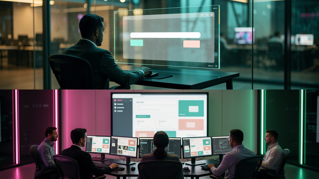 O que é Domínio Personalizado e como aplicar na Educação Corporativa — Um diagrama infográfico mostrando o fluxo de implementação de um domínio personalizado. No topo, 'Registro do Domínio' com o logo