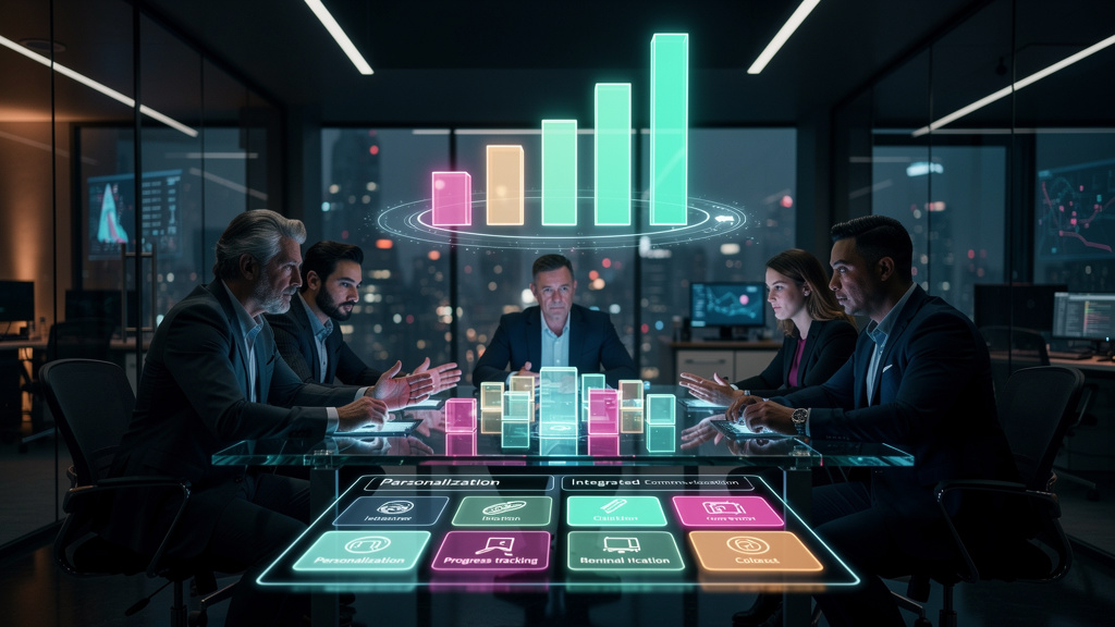 O que é Gestão de Turmas e como aplicar na Educação Corporativa? — Infográfico comparando diferentes plataformas de educação corporativa. No bloco superior, um gráfico de barras mostrando a Toolzz LXP