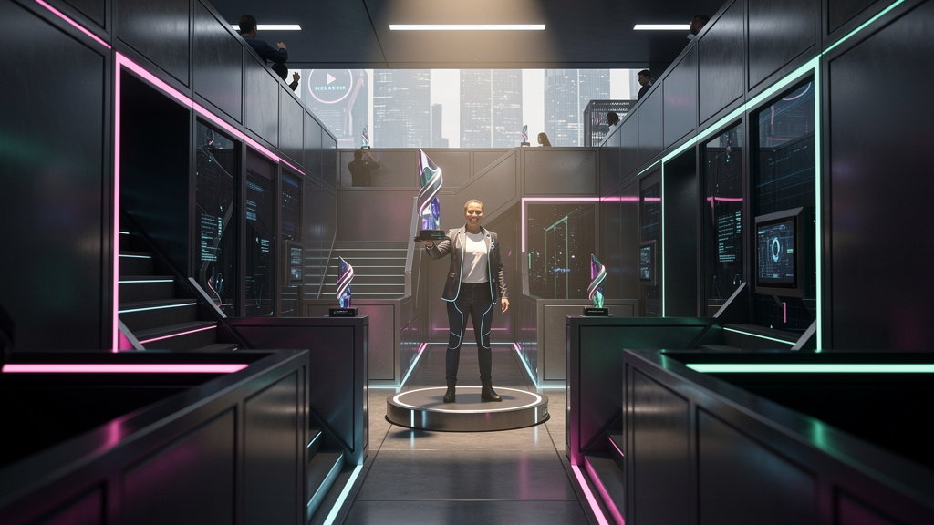 O que é Missões e Desafios e como aplicar na Educação Corporativa/EAD — Ilustração digital mostrando um labirinto complexo, com vários caminhos e desafios visíveis. No centro do labirinto, um colabora