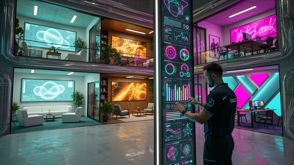 O que é Multi-tenant e como aplicar na Educação Corporativa — Ilustração de um prédio de apartamentos visto de dentro, com cada apartamento decorado em estilos diferentes, representando a personalizaç