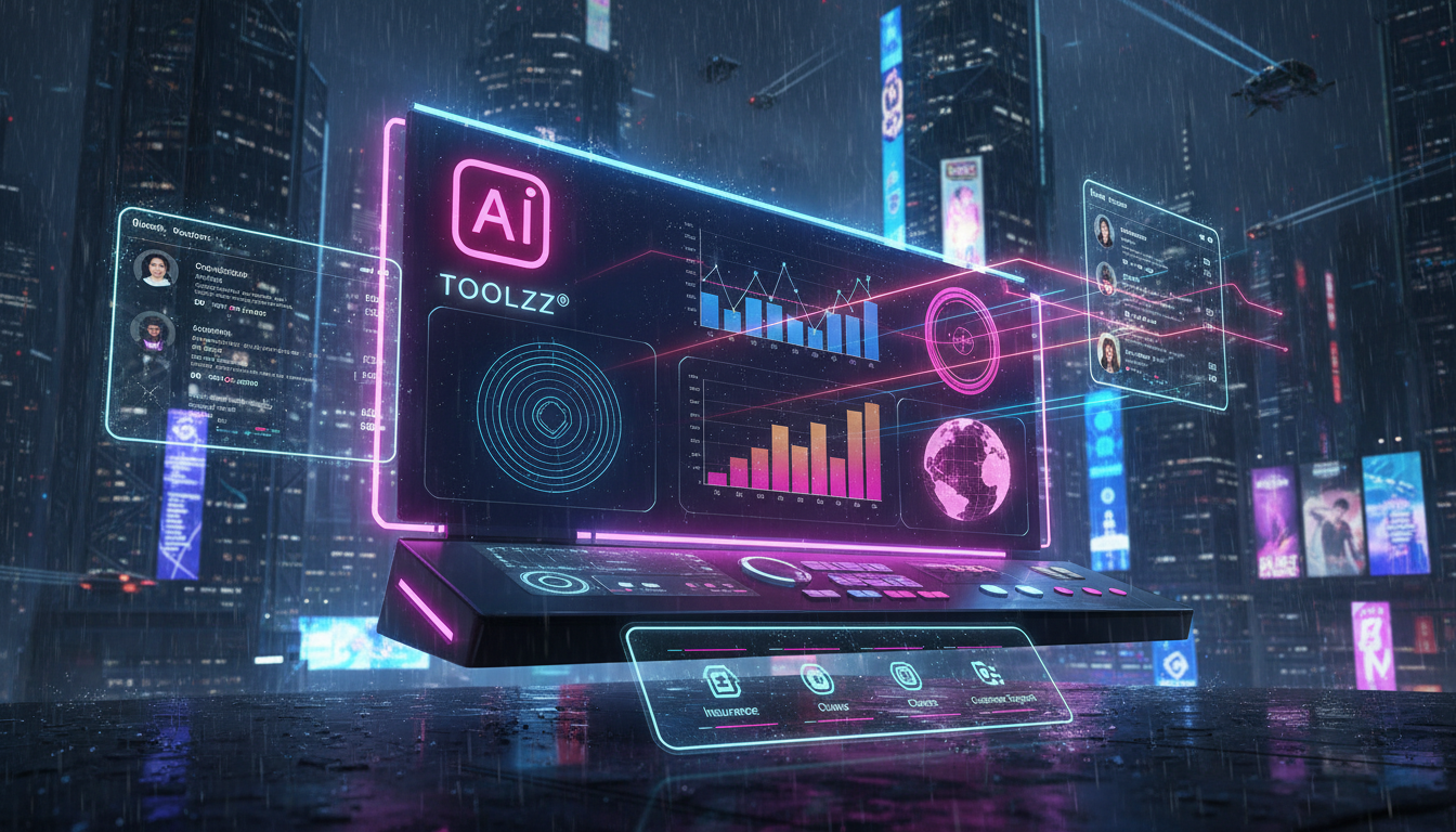 O que esperar de IA para Instagram Business nos próximos anos — Um diagrama visual mostrando o fluxo de dados de clientes do Instagram para um painel de controle da Toolzz, exibindo análises de compor