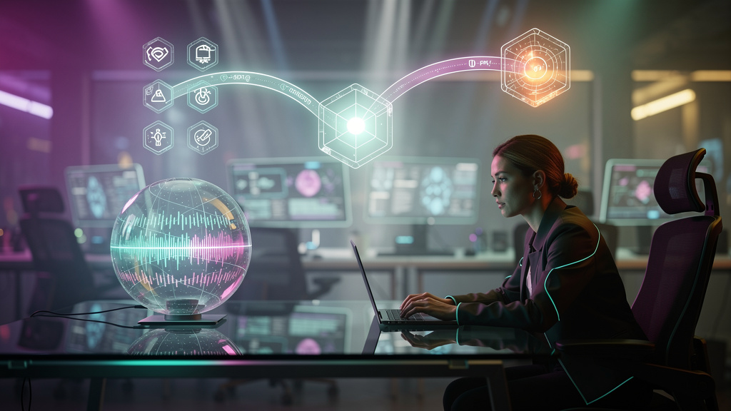 O que líderes de mercado fazem em Transferência de IA para Humano — Ilustração de um diagrama de fluxo mostrando uma conversa começando com um chatbot da Toolzz. O fluxo se divide em dois caminhos: um