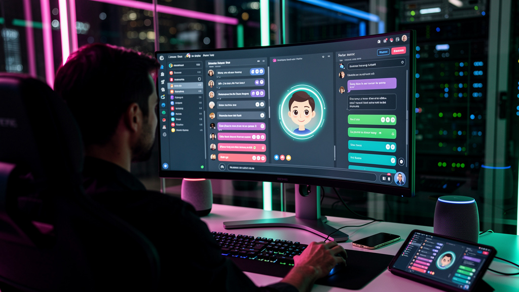 Online Toolzz: A Plataforma Completa de Comunicação e IA — Uma tela de computador mostrando uma interface de chat omnichannel com diversos canais de comunicação (WhatsApp, chat online, redes sociais) 