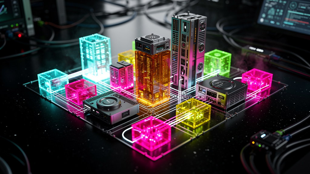 Os benefícios de entender OpenClaw para sua carreira — Close-up de um diagrama modular que representa a arquitetura do OpenClaw. Cada módulo é colorido de forma vibrante e conectado por linhas finas q